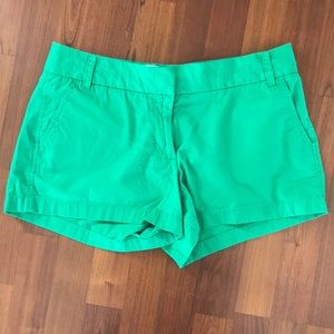 Green chino shorts